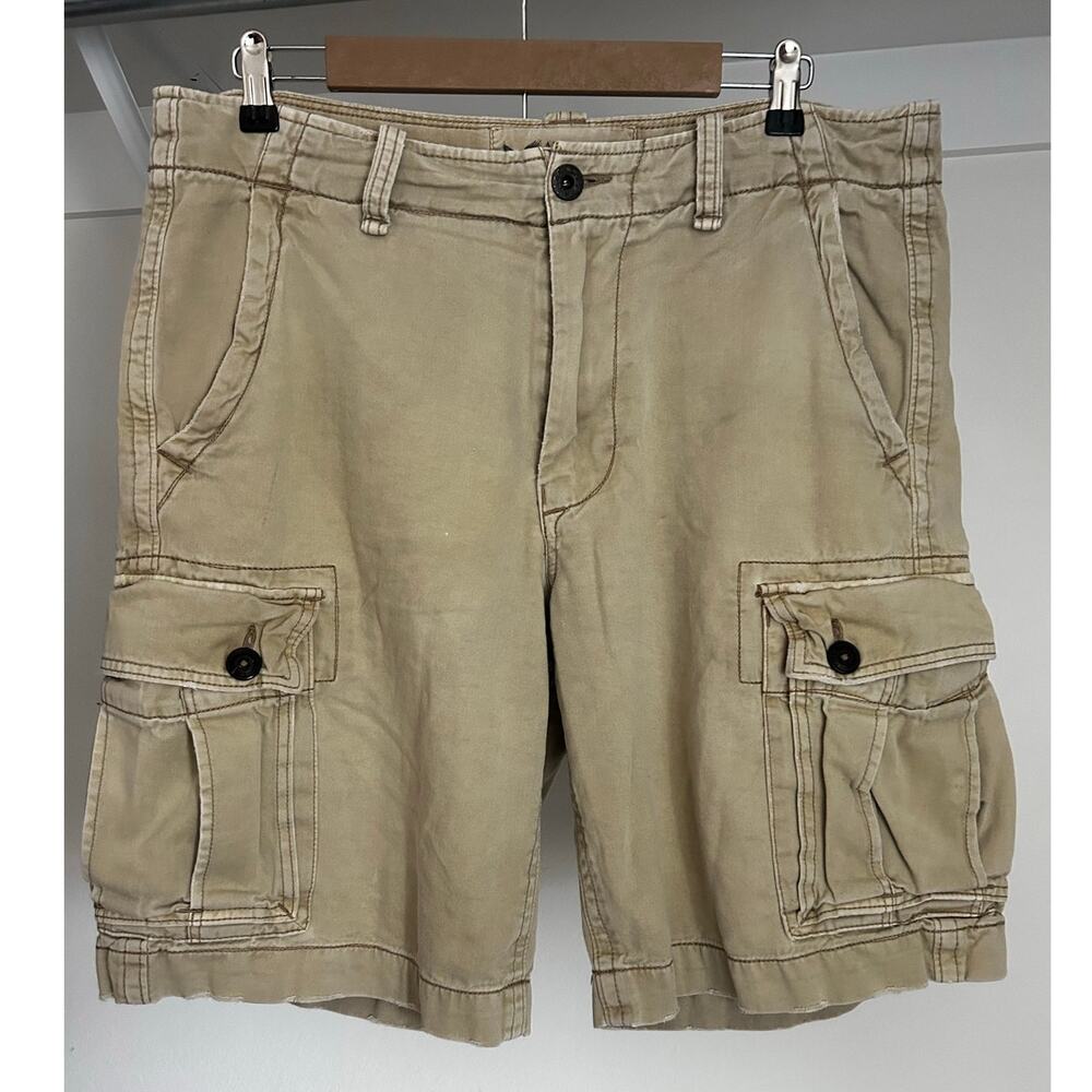 Y2K American Eagle Cargo Khaki Shorts Classic Length Size 34 (11" inseam)